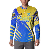 Personalised Saint Lucia Cricket Kings Button Sweatshirt Abstract Energy Style