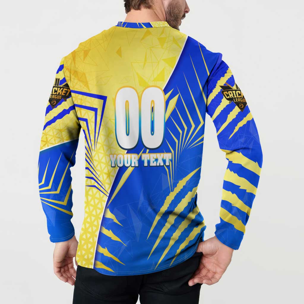 Personalised Saint Lucia Cricket Kings Button Sweatshirt Abstract Energy Style