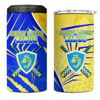 Saint Lucia Cricket Kings 4 in 1 Can Cooler Tumbler Abstract Energy Style
