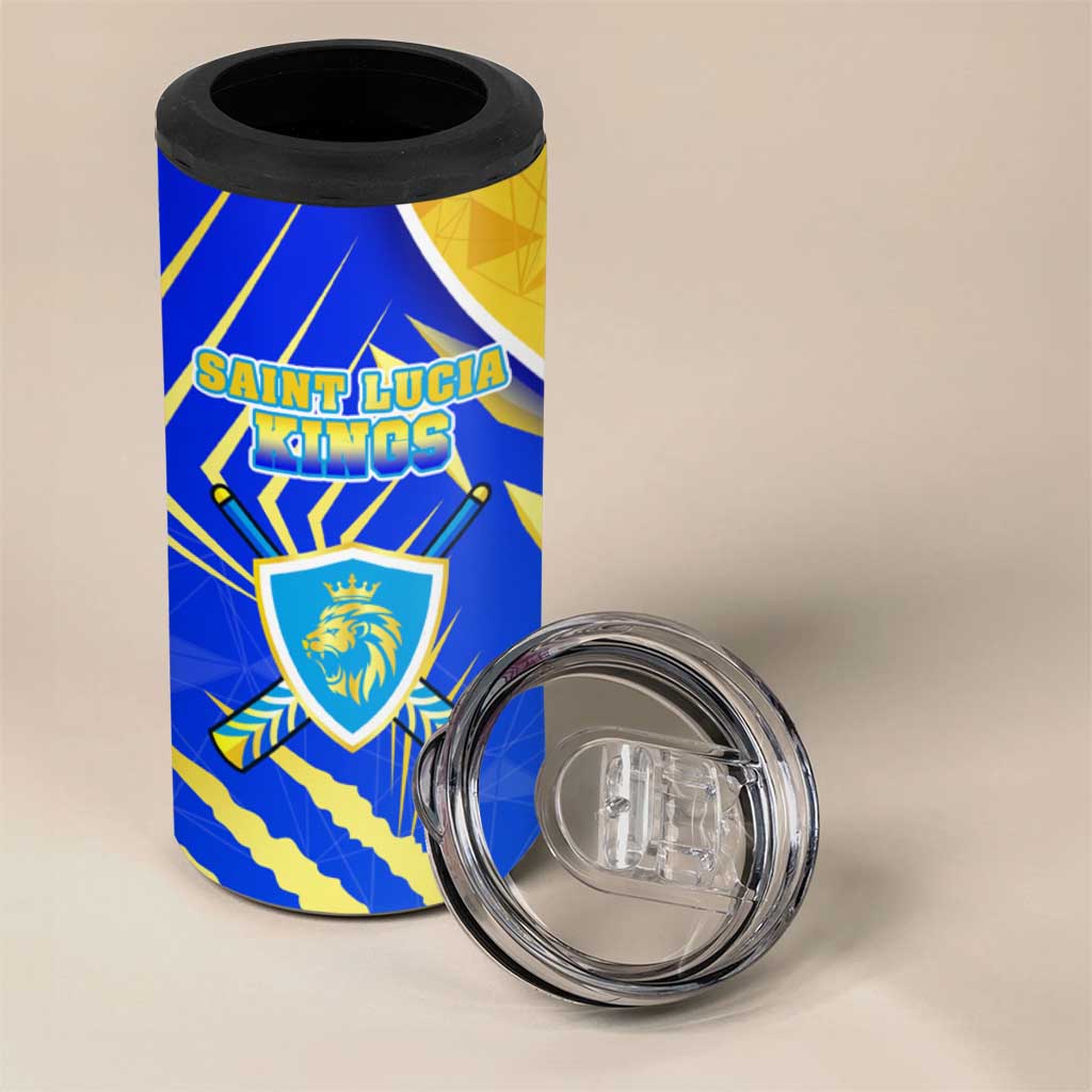 Saint Lucia Cricket Kings 4 in 1 Can Cooler Tumbler Abstract Energy Style