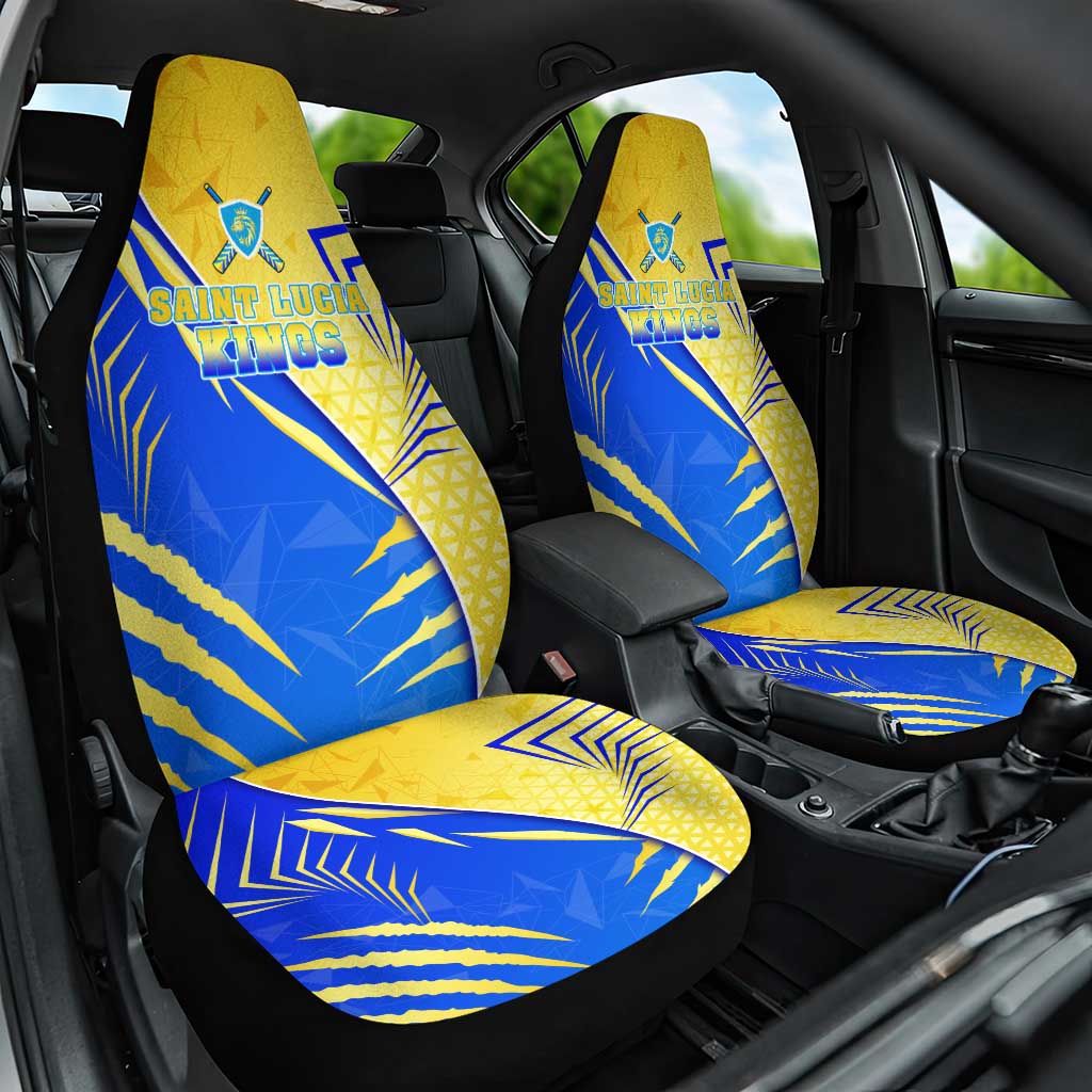 Saint Lucia Cricket Kings Car Seat Cover Abstract Energy Style