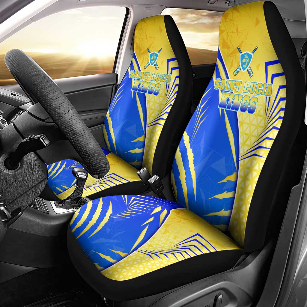 Saint Lucia Cricket Kings Car Seat Cover Abstract Energy Style