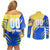 Personalised Saint Lucia Cricket Kings Couples Matching Off Shoulder Short Dress and Long Sleeve Button Shirt Abstract Energy Style