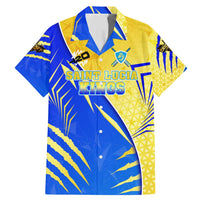 Personalised Saint Lucia Cricket Kings Family Matching Mermaid Dress and Hawaiian Shirt Abstract Energy Style