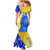 Personalised Saint Lucia Cricket Kings Family Matching Mermaid Dress and Hawaiian Shirt Abstract Energy Style