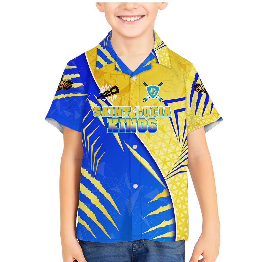 Personalised Saint Lucia Cricket Kings Family Matching Mermaid Dress and Hawaiian Shirt Abstract Energy Style