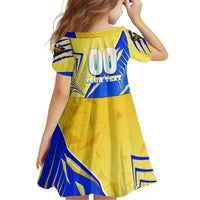 Personalised Saint Lucia Cricket Kings Family Matching Off Shoulder Maxi Dress and Hawaiian Shirt Abstract Energy Style