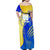 Personalised Saint Lucia Cricket Kings Family Matching Off Shoulder Maxi Dress and Hawaiian Shirt Abstract Energy Style