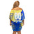 Personalised Saint Lucia Cricket Kings Family Matching Off Shoulder Short Dress and Hawaiian Shirt Abstract Energy Style