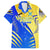 Personalised Saint Lucia Cricket Kings Family Matching Puletasi and Hawaiian Shirt Abstract Energy Style