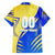 Personalised Saint Lucia Cricket Kings Family Matching Puletasi and Hawaiian Shirt Abstract Energy Style