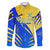 Personalised Saint Lucia Cricket Kings Family Matching Puletasi and Hawaiian Shirt Abstract Energy Style
