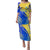 Personalised Saint Lucia Cricket Kings Family Matching Puletasi and Hawaiian Shirt Abstract Energy Style