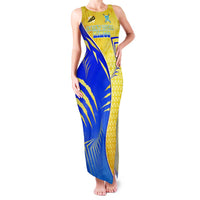 Personalised Saint Lucia Cricket Kings Family Matching Tank Maxi Dress and Hawaiian Shirt Abstract Energy Style
