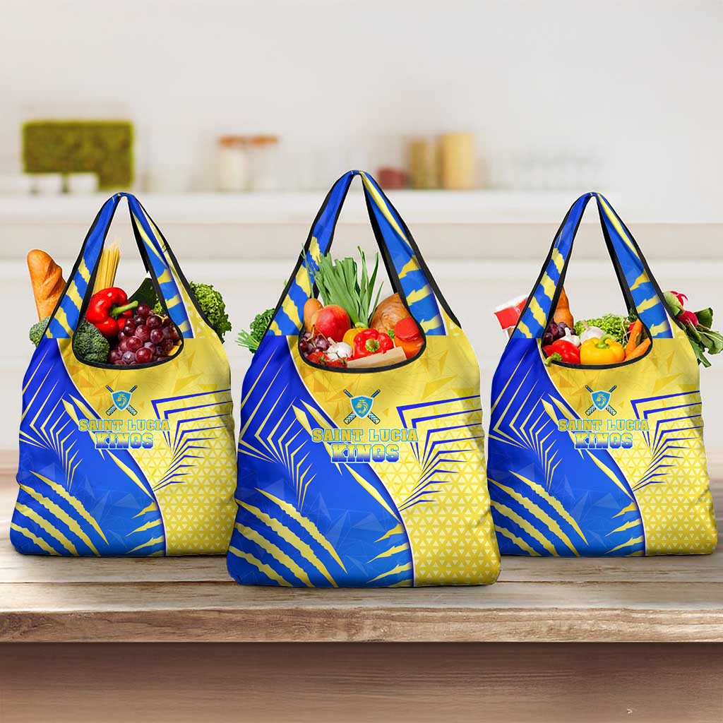 Saint Lucia Cricket Kings Grocery Bag Abstract Energy Style