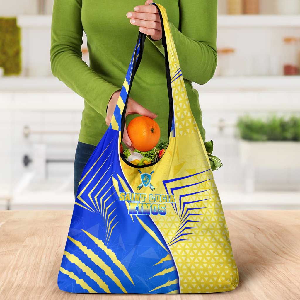 Saint Lucia Cricket Kings Grocery Bag Abstract Energy Style