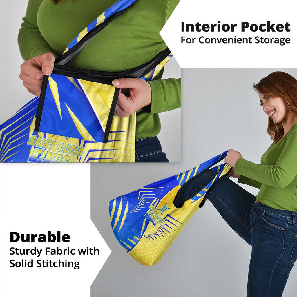 Saint Lucia Cricket Kings Grocery Bag Abstract Energy Style