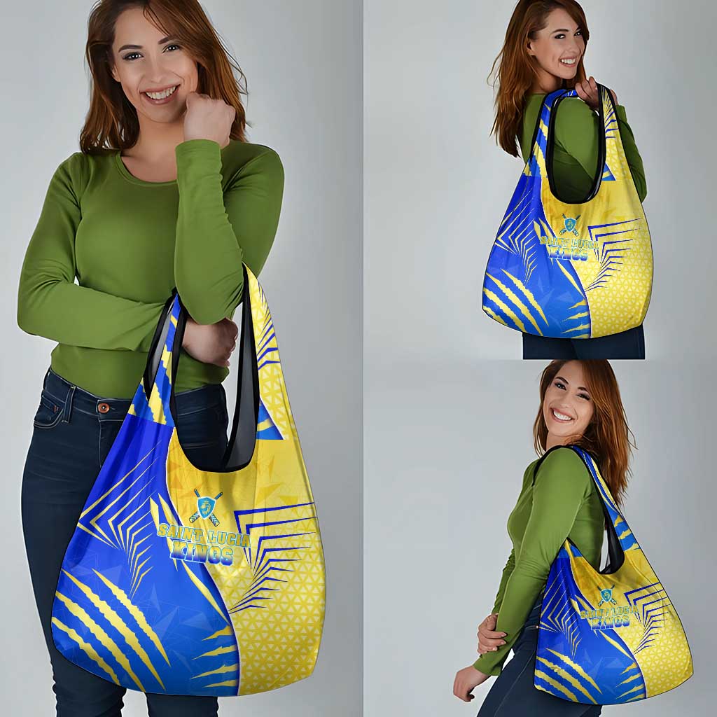 Saint Lucia Cricket Kings Grocery Bag Abstract Energy Style