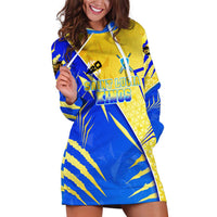 Personalised Saint Lucia Cricket Kings Hoodie Dress Abstract Energy Style