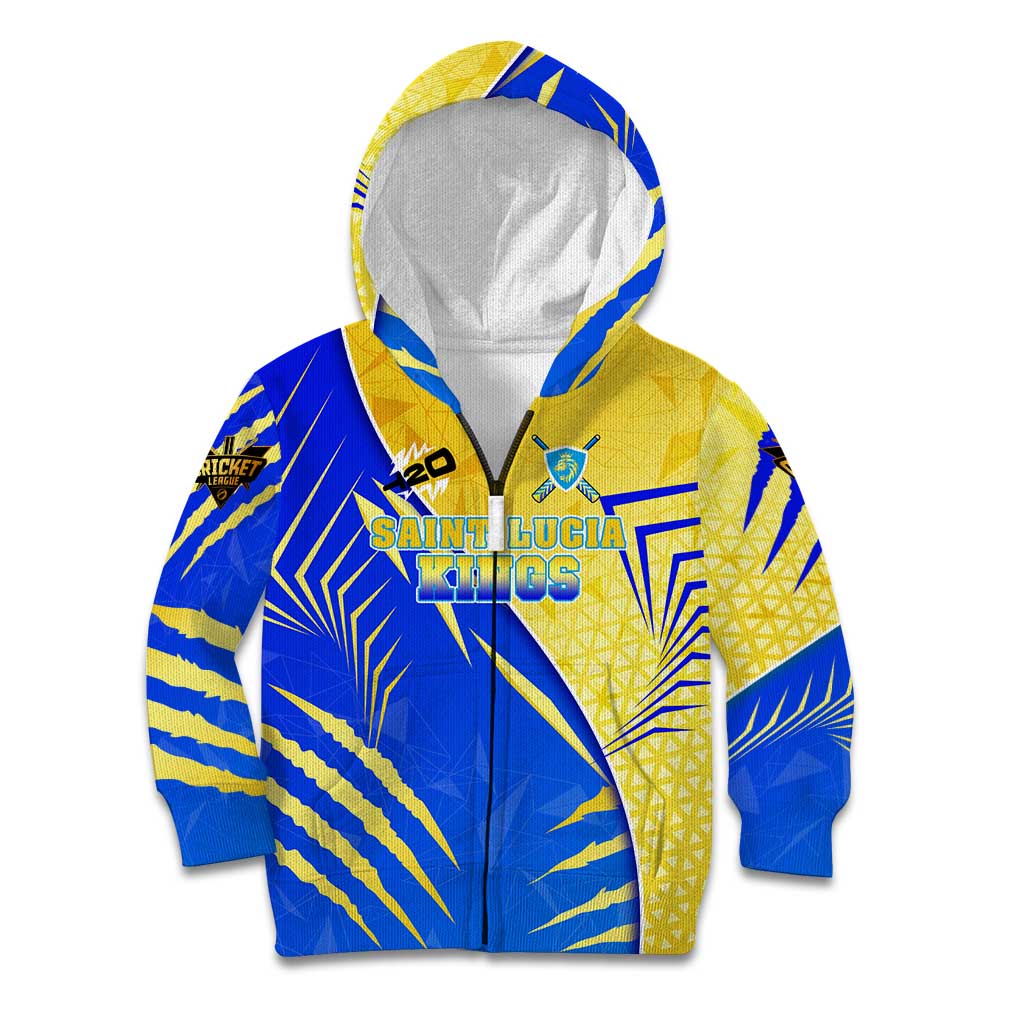 Personalised Saint Lucia Cricket Kings Kid Hoodie Abstract Energy Style