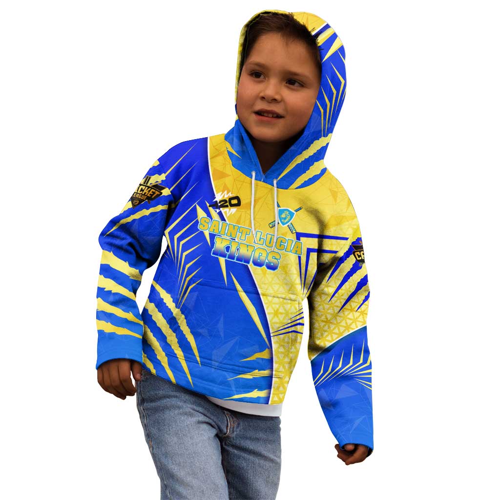 Personalised Saint Lucia Cricket Kings Kid Hoodie Abstract Energy Style