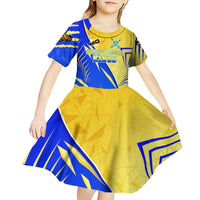 Personalised Saint Lucia Cricket Kings Kid Short Sleeve Dress Abstract Energy Style