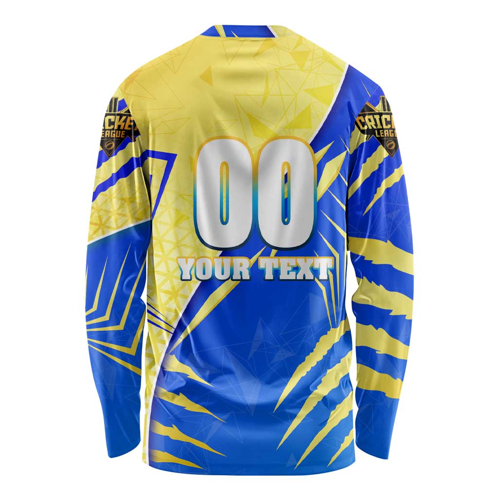 Personalised Saint Lucia Cricket Kings Long Sleeve Shirt Abstract Energy Style