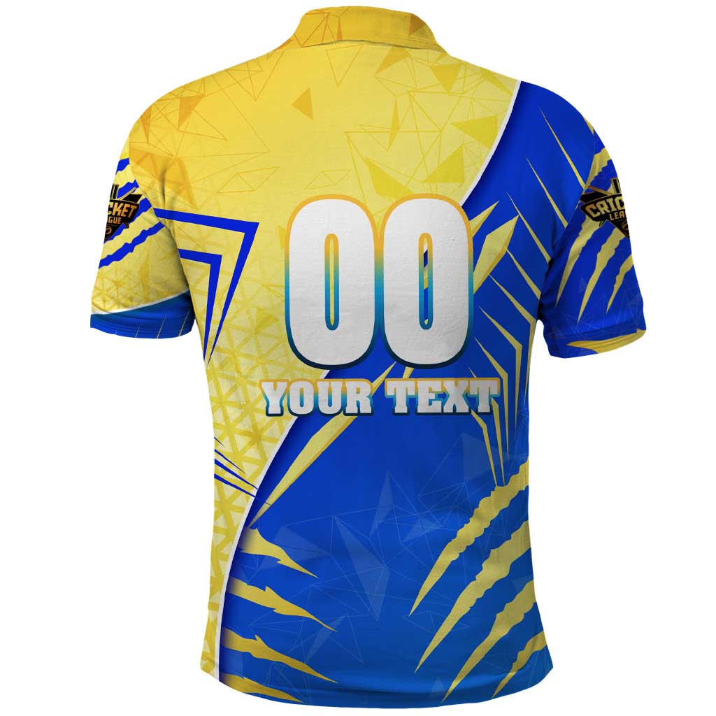 Personalised Saint Lucia Cricket Kings Polo Shirt Abstract Energy Style