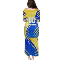 Personalised Saint Lucia Cricket Kings Puletasi Abstract Energy Style