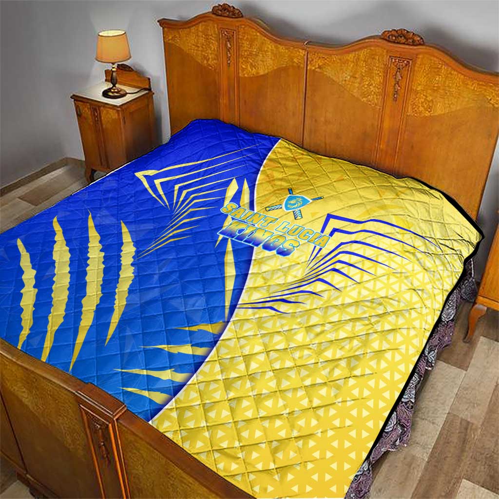 Saint Lucia Cricket Kings Quilt Abstract Energy Style