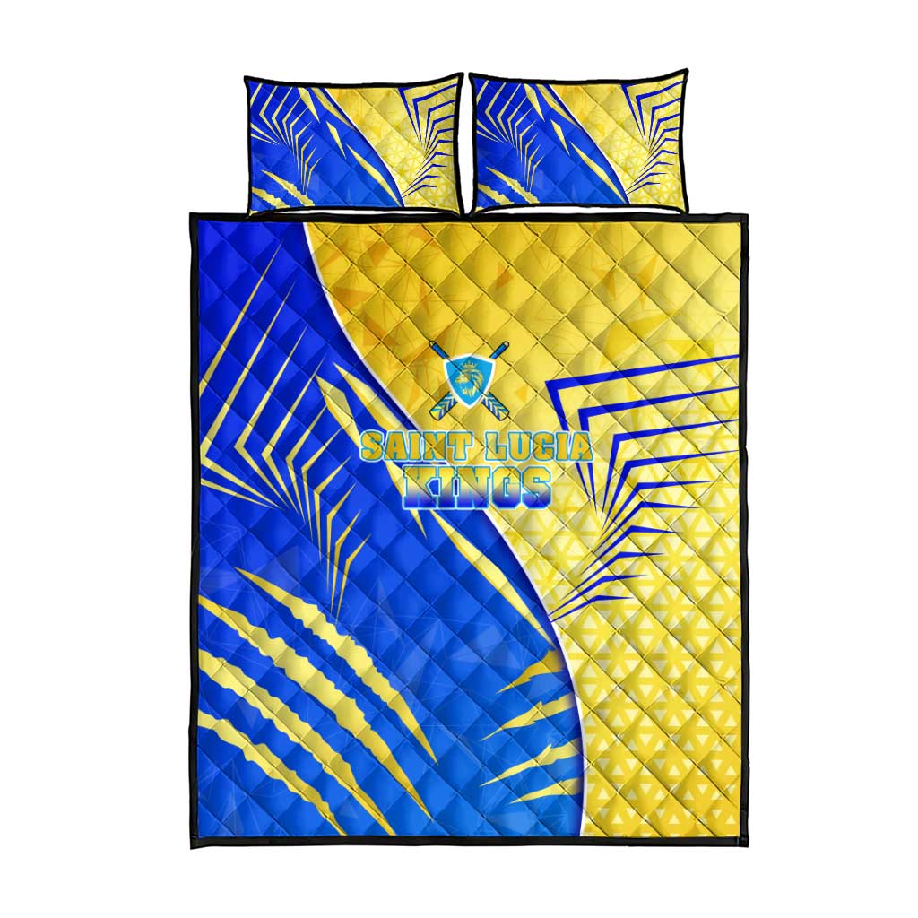 Saint Lucia Cricket Kings Quilt Bed Set Abstract Energy Style