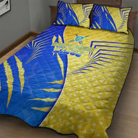 Saint Lucia Cricket Kings Quilt Bed Set Abstract Energy Style