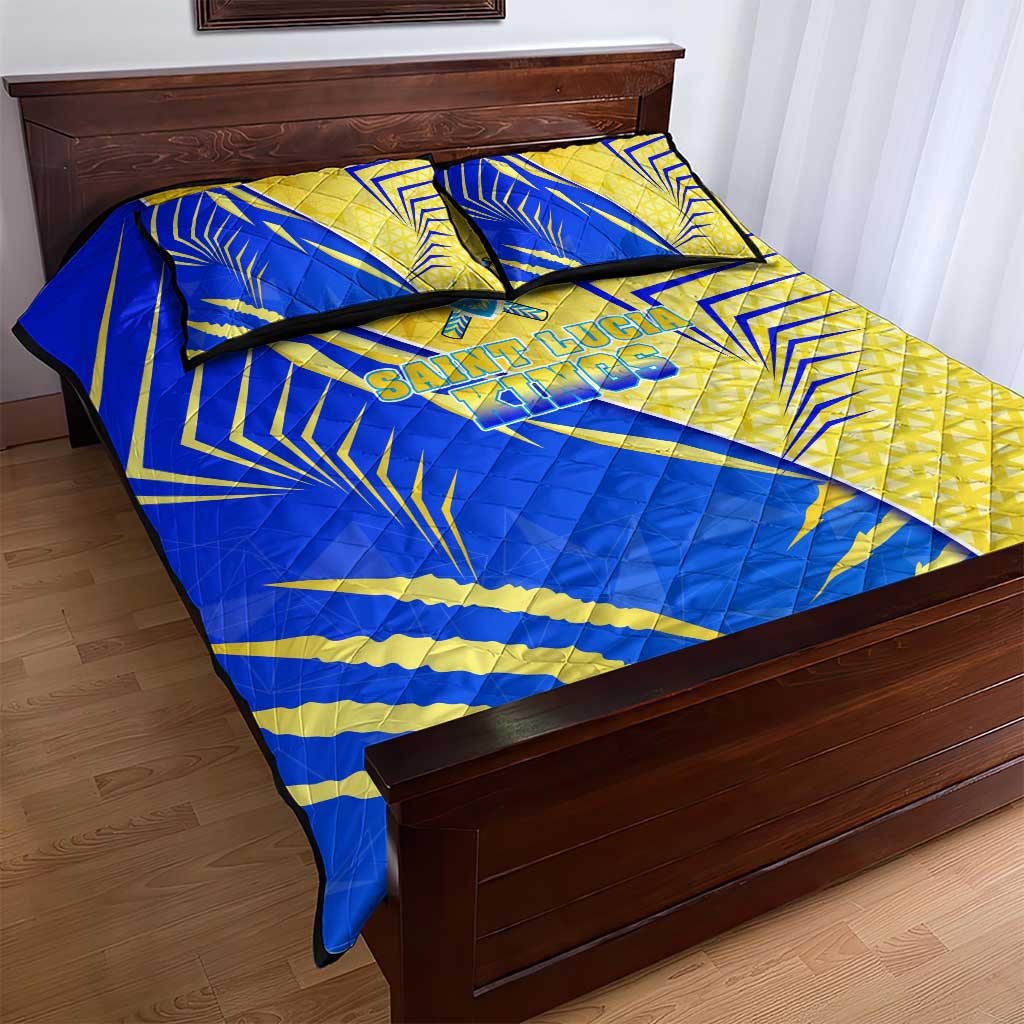 Saint Lucia Cricket Kings Quilt Bed Set Abstract Energy Style