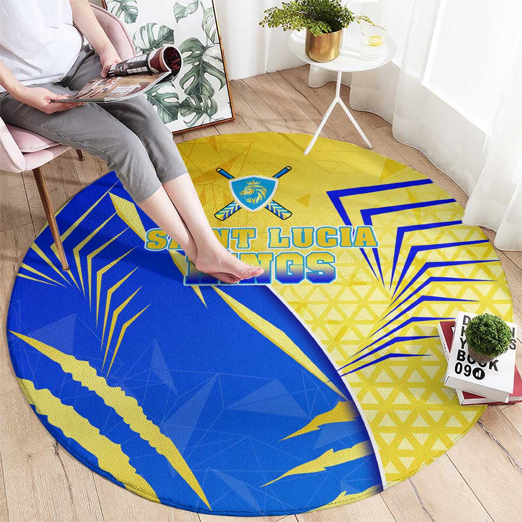 Saint Lucia Cricket Kings Round Carpet Abstract Energy Style