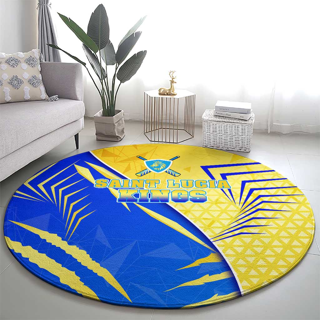 Saint Lucia Cricket Kings Round Carpet Abstract Energy Style