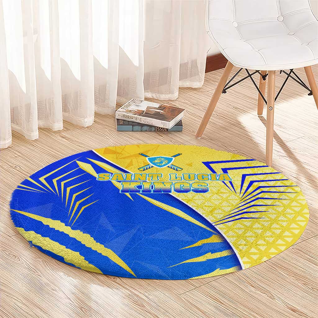 Saint Lucia Cricket Kings Round Carpet Abstract Energy Style