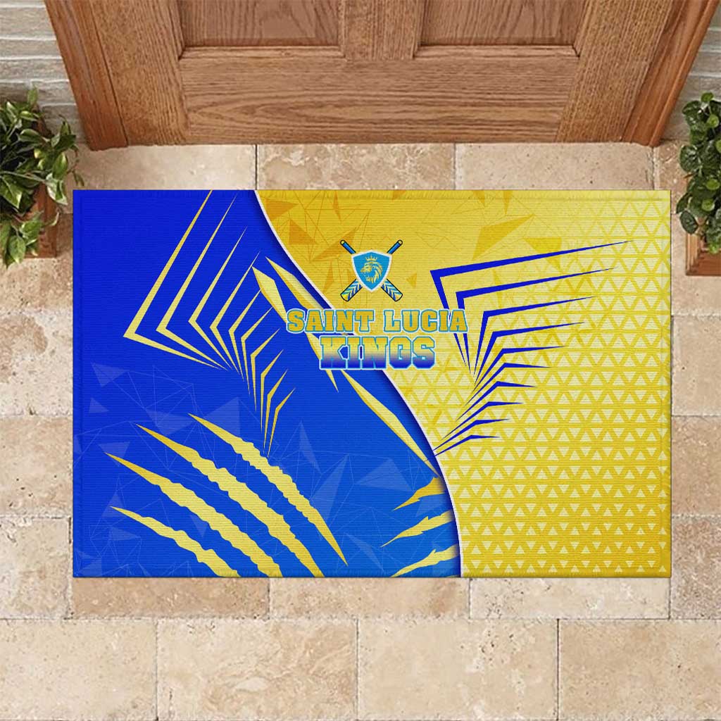Saint Lucia Cricket Kings Rubber Doormat Abstract Energy Style
