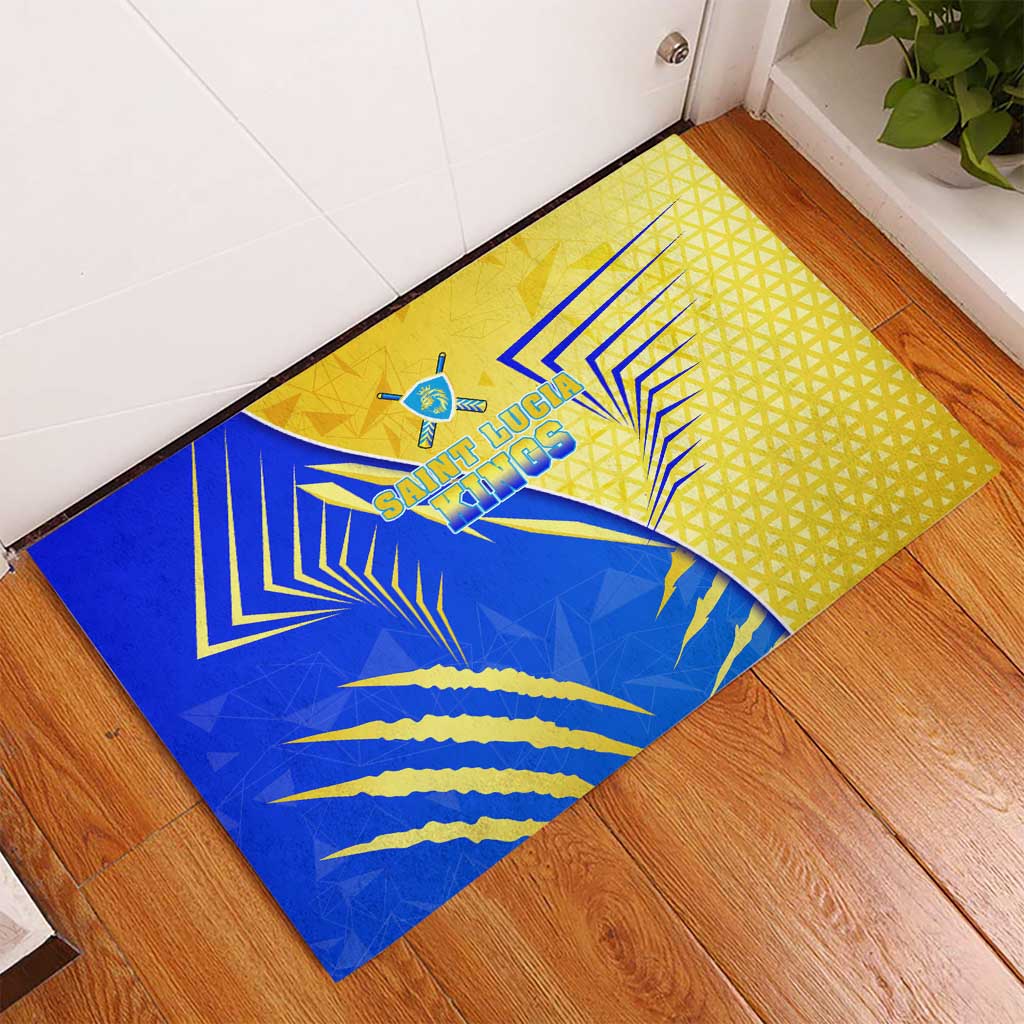 Saint Lucia Cricket Kings Rubber Doormat Abstract Energy Style