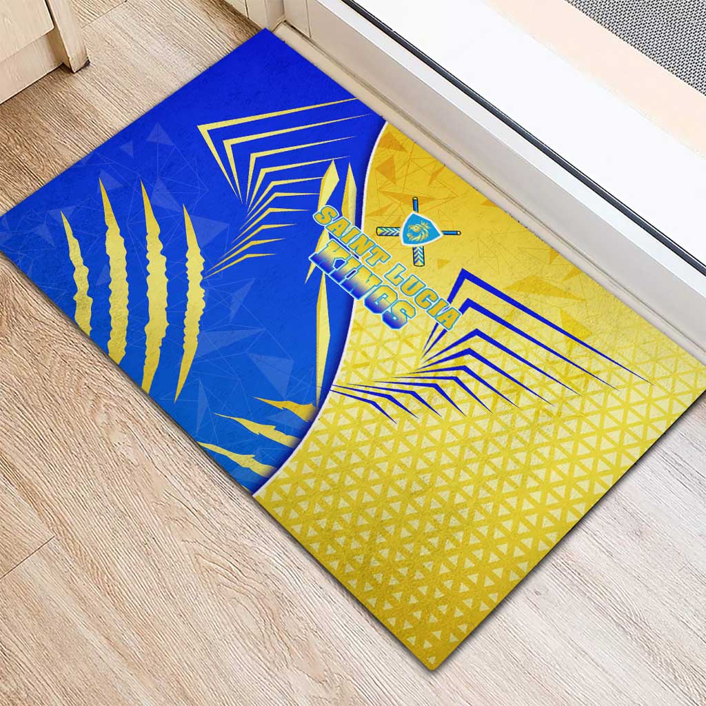 Saint Lucia Cricket Kings Rubber Doormat Abstract Energy Style