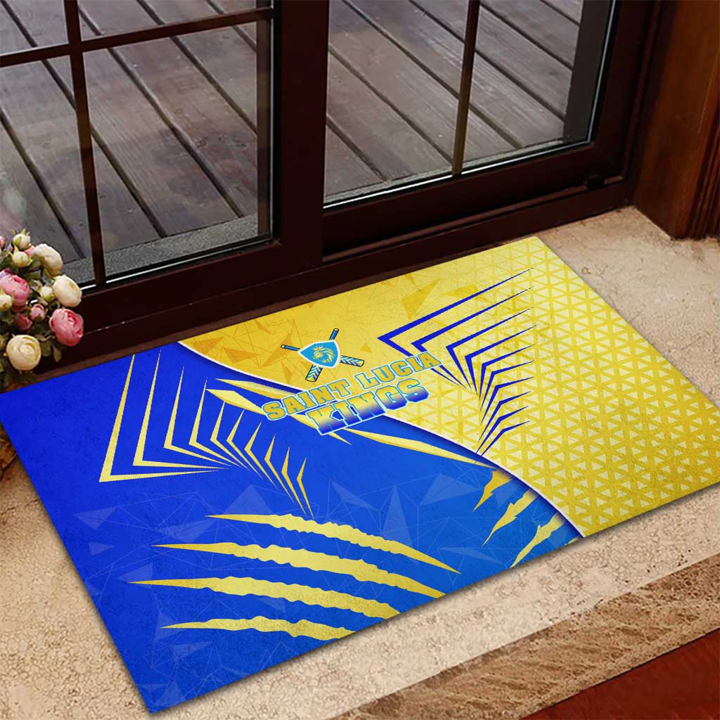 Saint Lucia Cricket Kings Rubber Doormat Abstract Energy Style