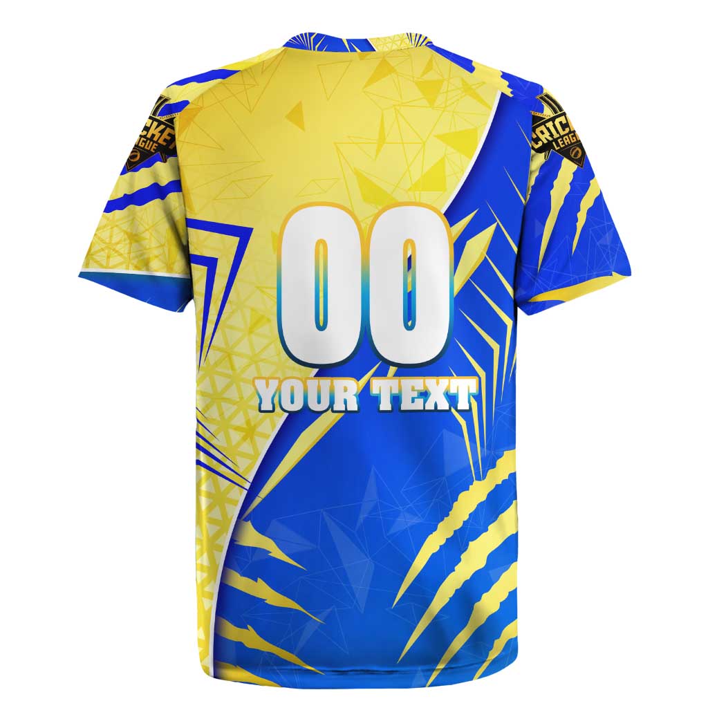 Personalised Saint Lucia Cricket Kings Rugby Jersey Abstract Energy Style