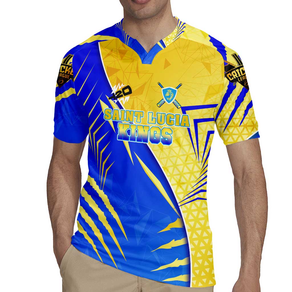 Personalised Saint Lucia Cricket Kings Rugby Jersey Abstract Energy Style