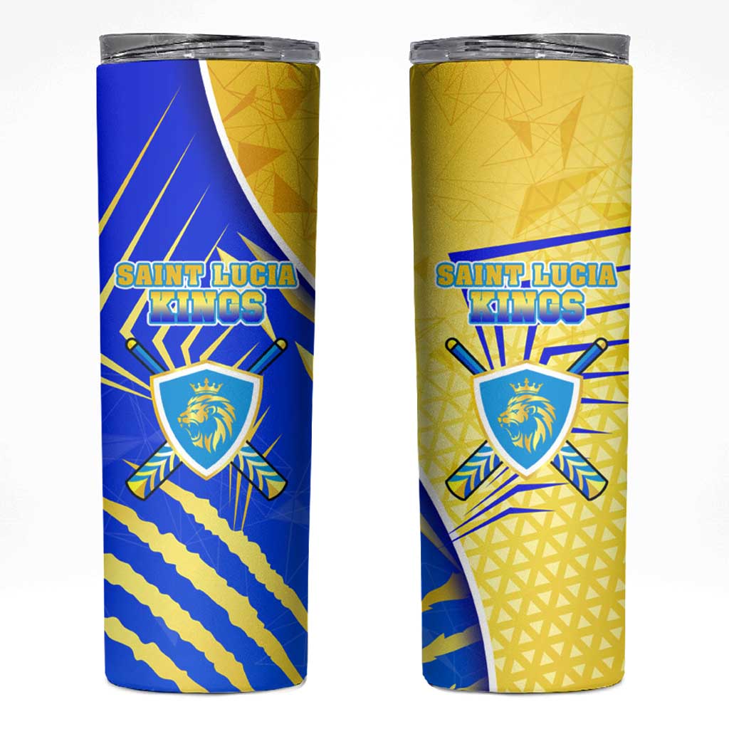 Saint Lucia Cricket Kings Skinny Tumbler Abstract Energy Style