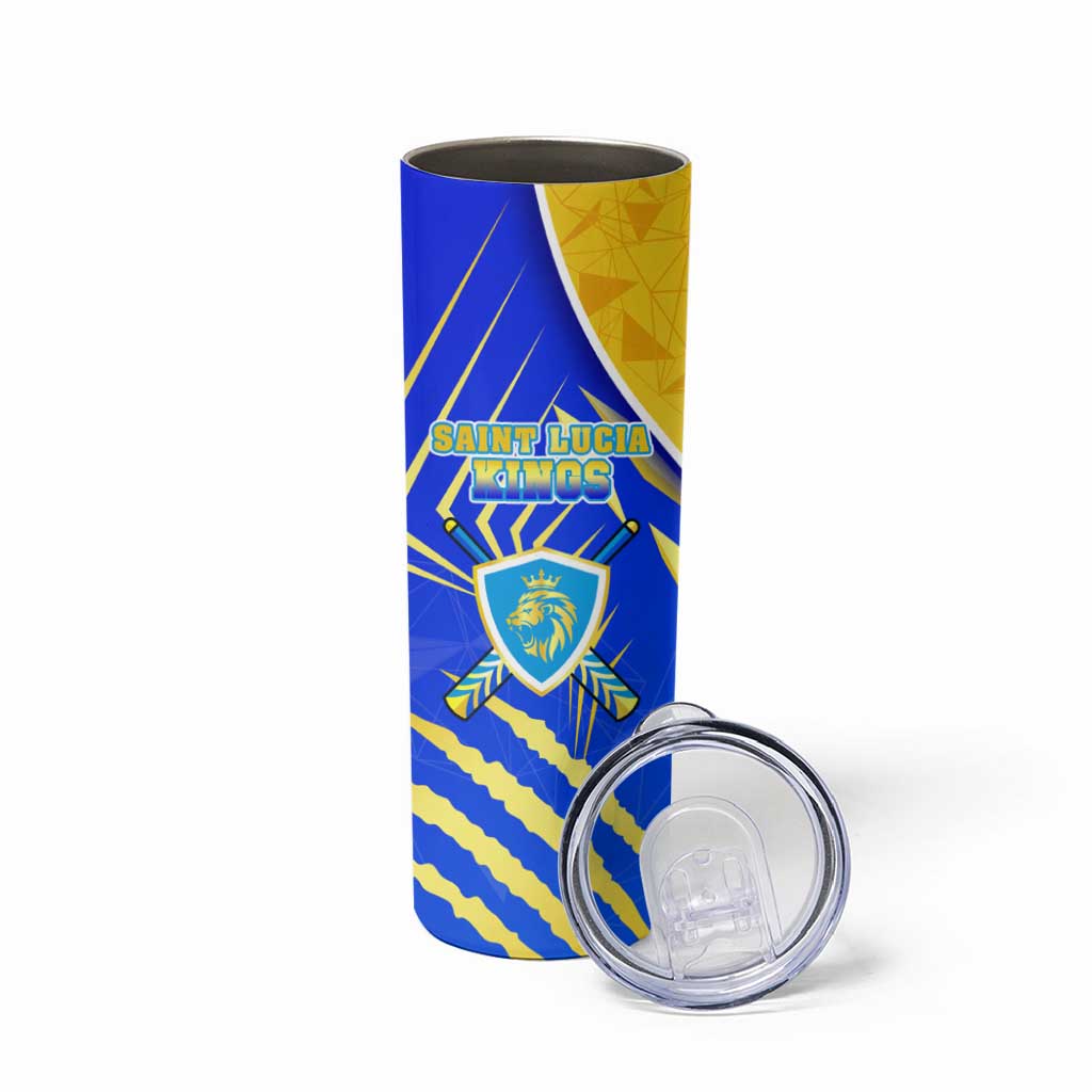 Saint Lucia Cricket Kings Skinny Tumbler Abstract Energy Style