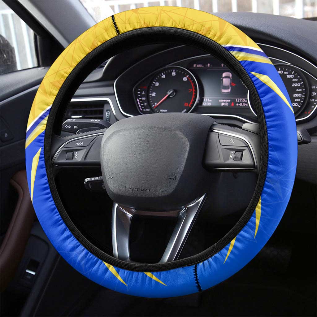 Saint Lucia Cricket Kings Steering Wheel Cover Abstract Energy Style
