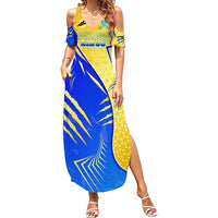 Personalised Saint Lucia Cricket Kings Summer Maxi Dress Abstract Energy Style