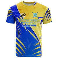 Personalised Saint Lucia Cricket Kings T Shirt Abstract Energy Style