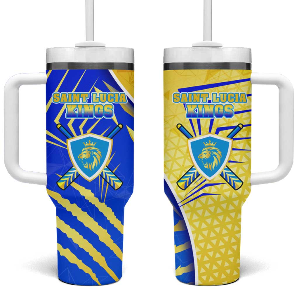 Saint Lucia Cricket Kings Tumbler With Handle Abstract Energy Style