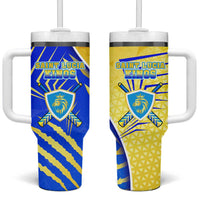 Saint Lucia Cricket Kings Tumbler With Handle Abstract Energy Style
