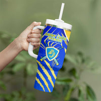 Saint Lucia Cricket Kings Tumbler With Handle Abstract Energy Style